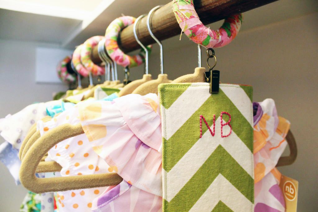 Colorful label hangers for small closet