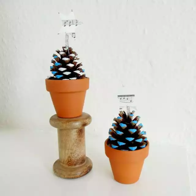 Colorful make pine cone trees