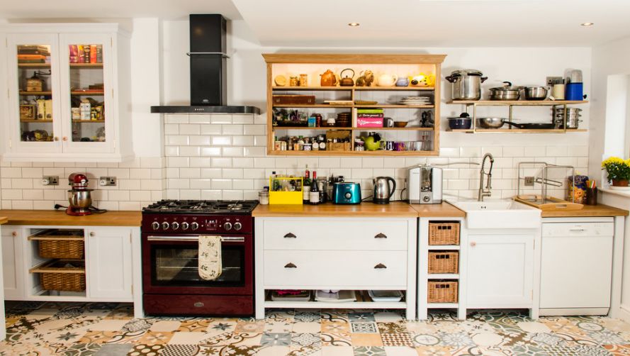Colorful mosaic flooring