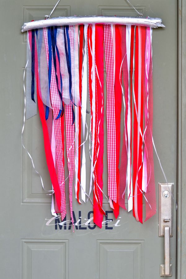 Colorful ribbon flag wreath