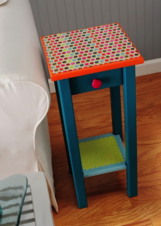 Colorful side Table Makeover