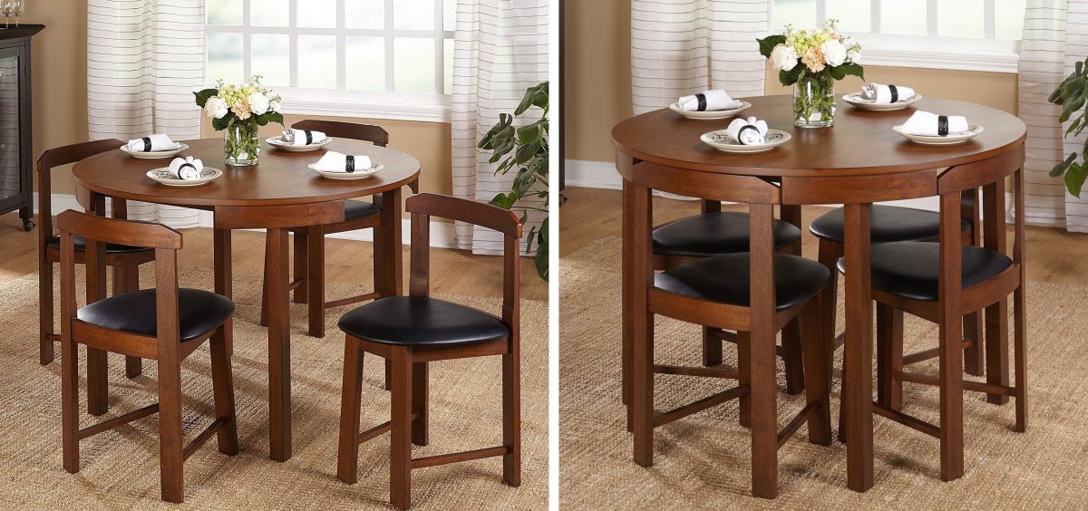 Compact Round Dining Set Home Living Room Furniture