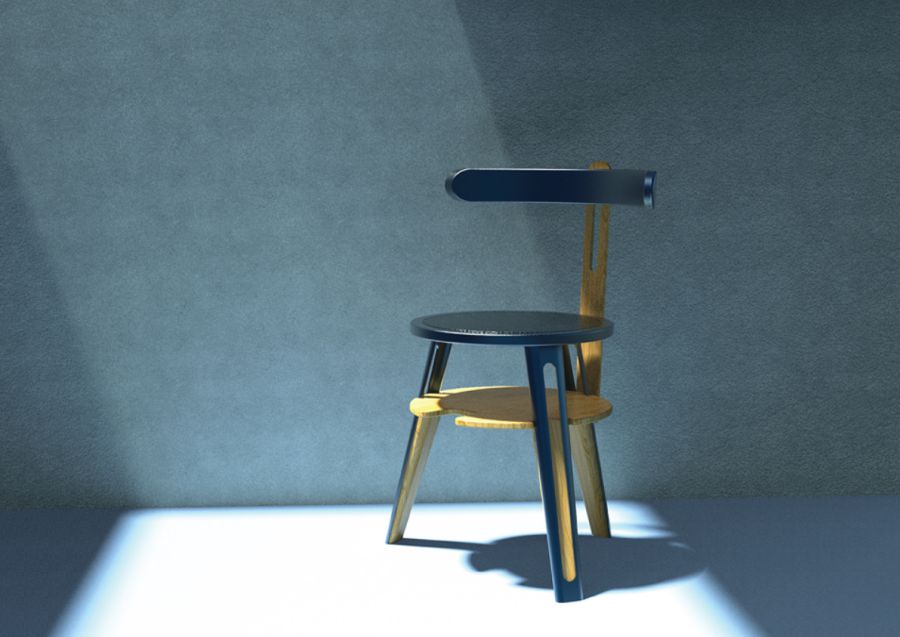 Compact desk chair by designers Anshul Kumar and Gargi Wadnap