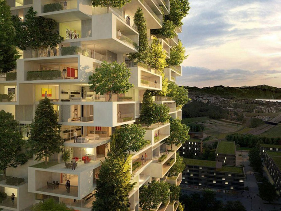 Concept of Bosco Verticale Apartments Building