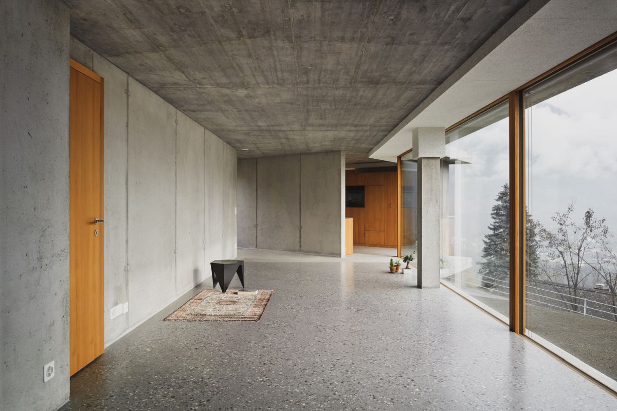 Concrete Private House in Thusis by Angela Deuber Architects interior