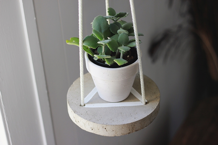 Concrete hanging shelf