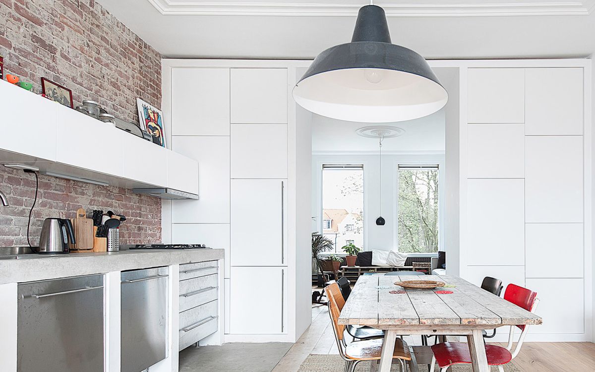 Concrete kitchen countertop with Scandinavian touch