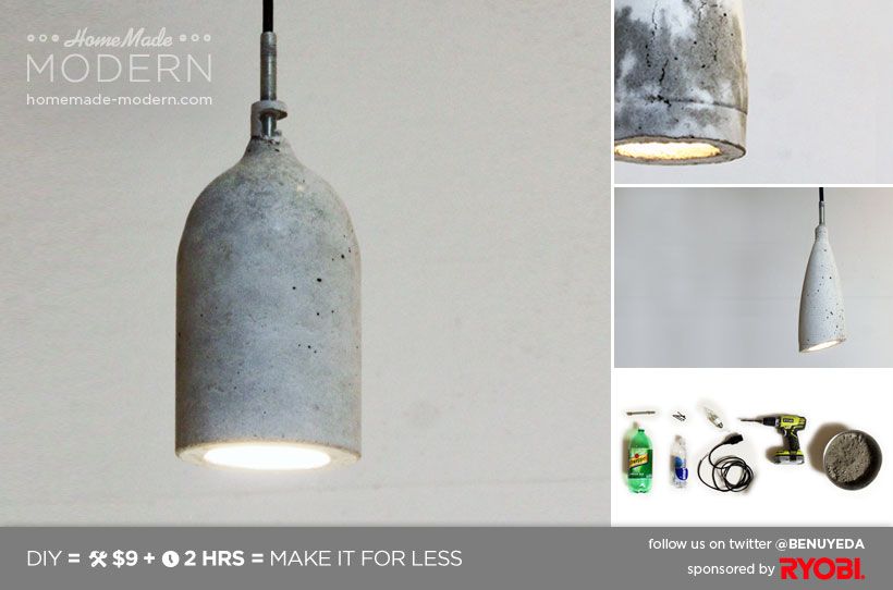 Concrete pendant lamp DIY