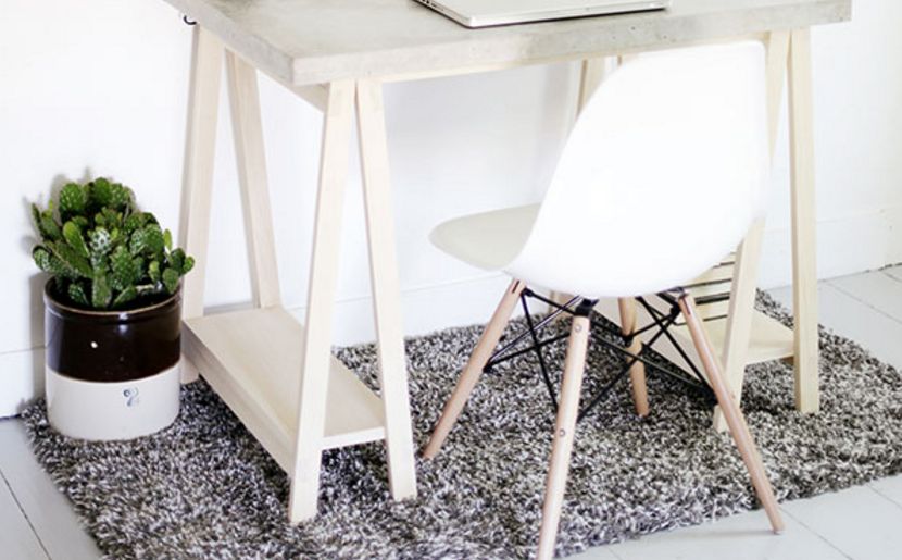 Concrete top and sawhorse base
