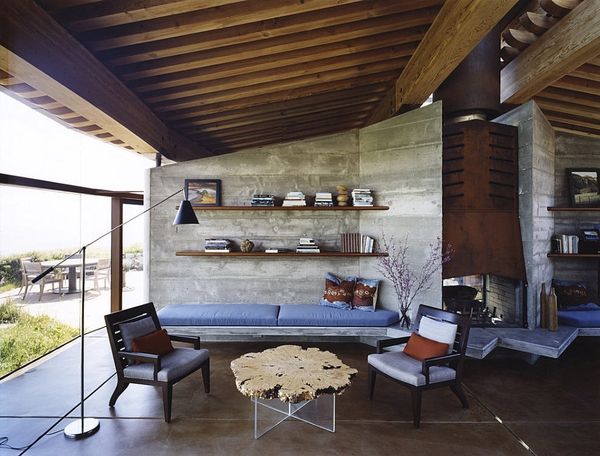 Concrete Wall Open Living Room