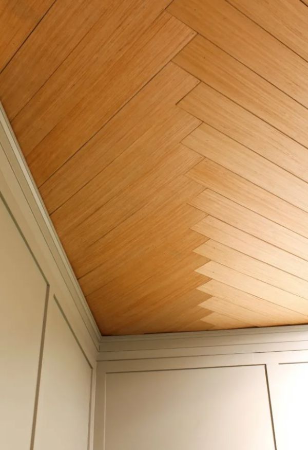 Consider a herringbone ceiling pattern