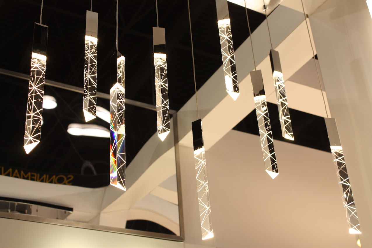 Contemporary and gorgeous pendants are from Sonneman