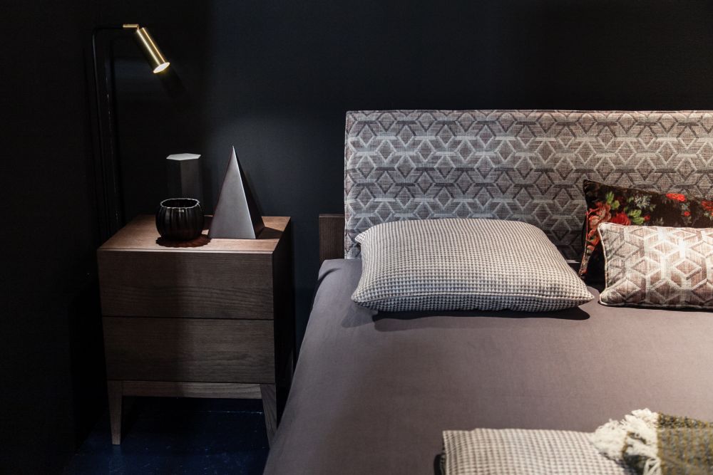 Contemporary modern bedside table in wood
