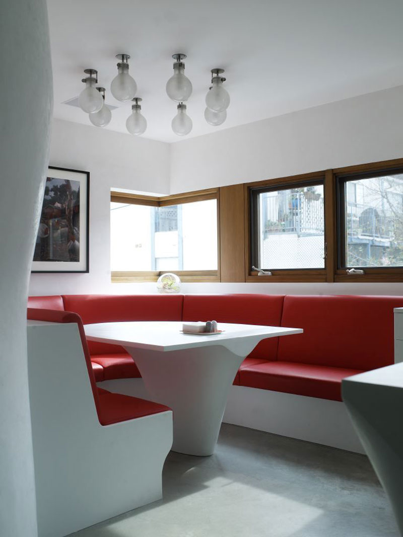 Contemporary red kitchen nook