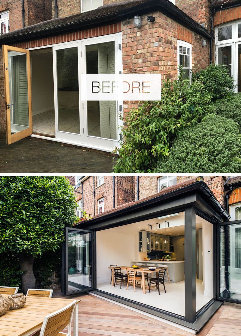 Contemporary townhouse extension - before and after