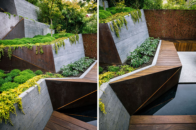 Contemporary urban garden in Californa house by Mary Barensfeld Architecture - watering steek