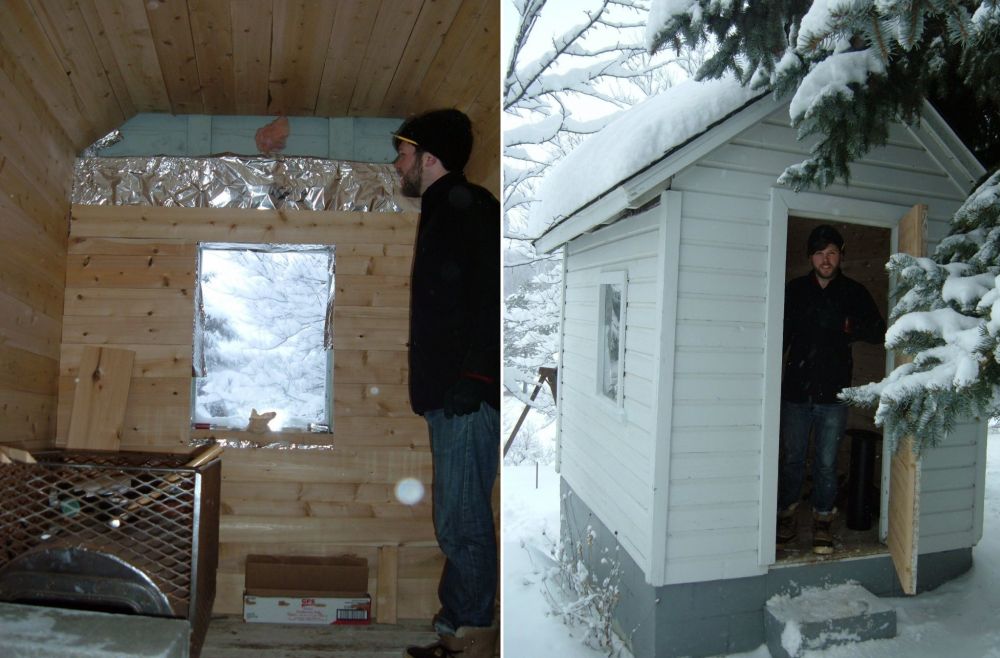 Convert and old shed into a sauna