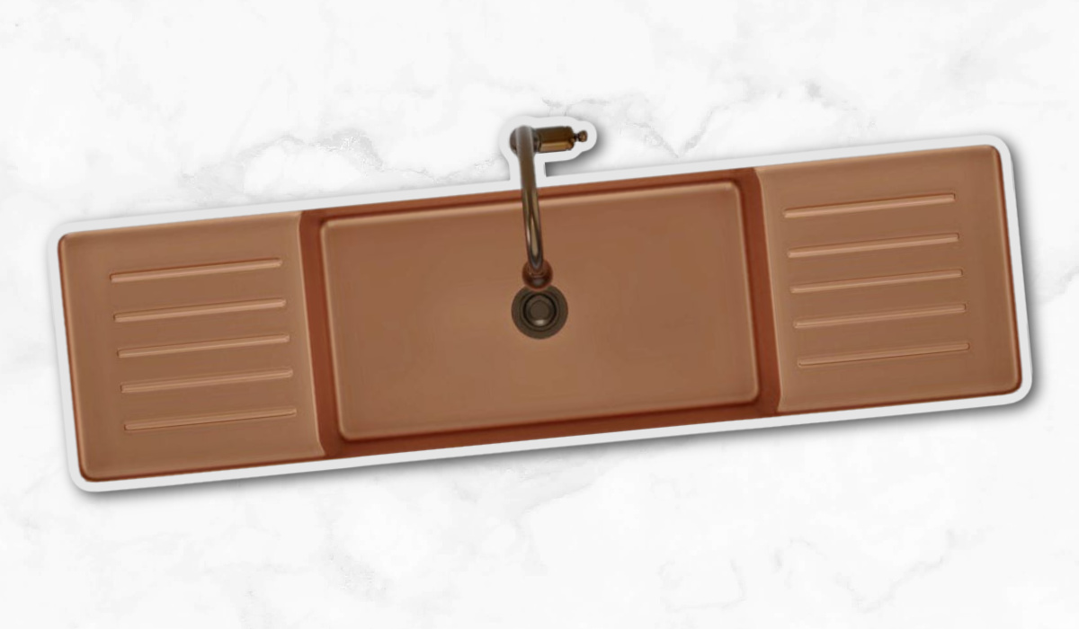 Copper Double Drainboard Sink