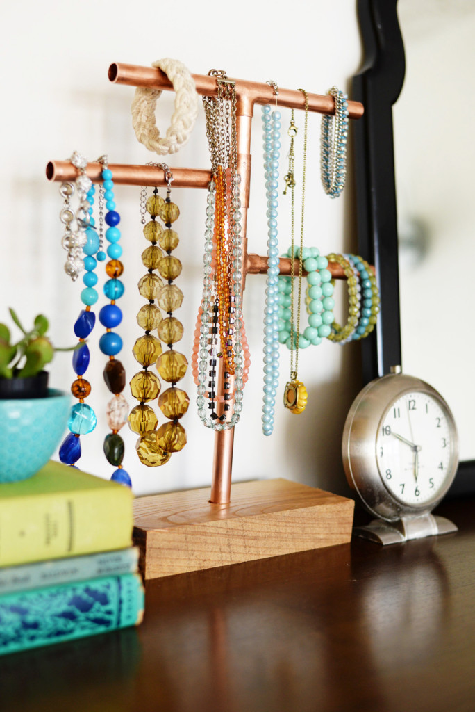 Copper pipe jewelry holder