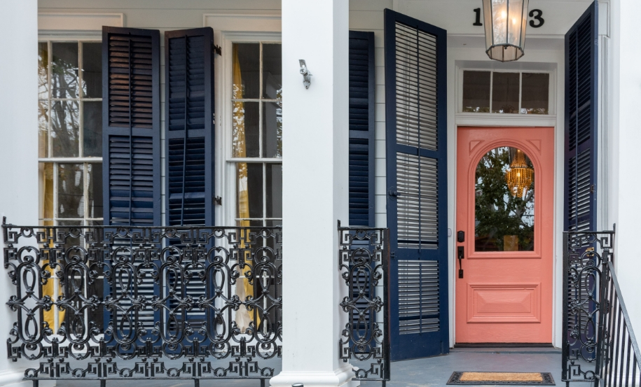 Coral Pink Front Door