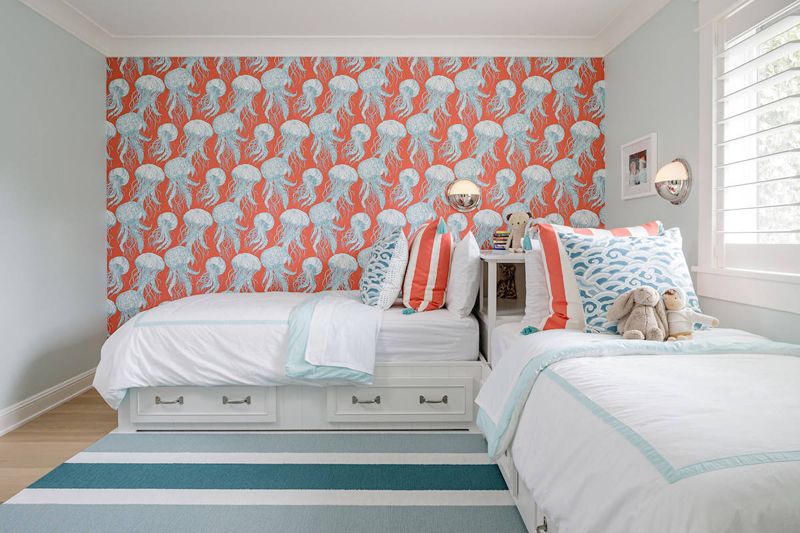 Coral Turquouise bedroom for teenage girls