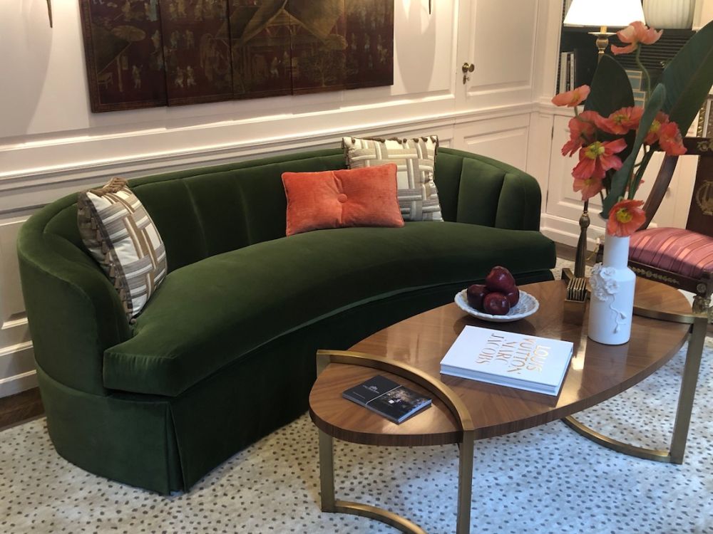 Corey-Damen Jenkins green sofa