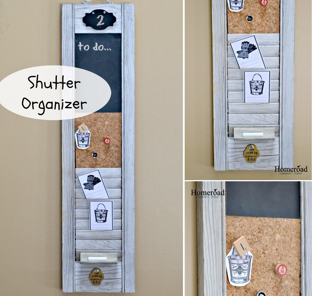 Cork and wooden shutters- perefect board organization