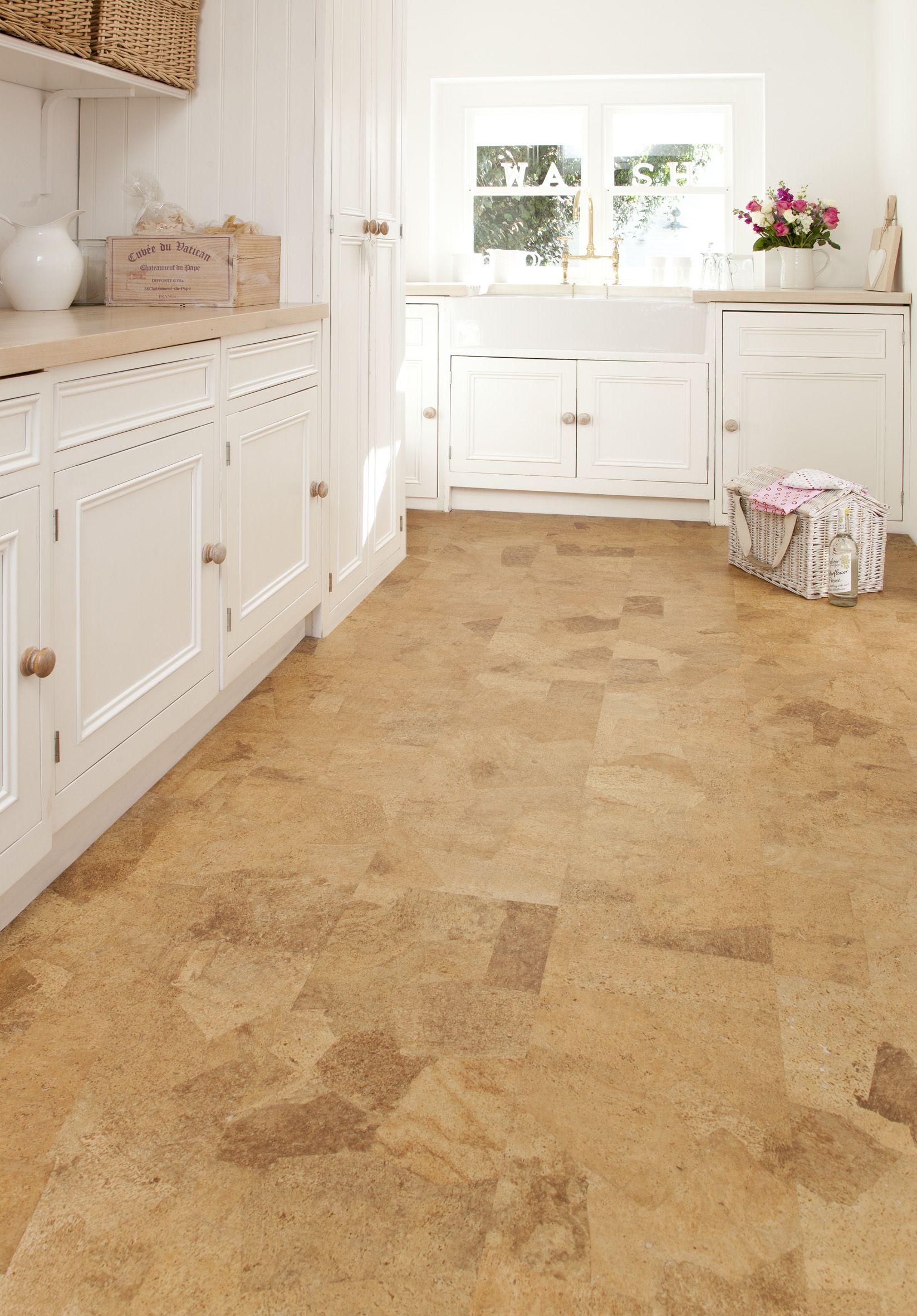 Cork floor kitchen