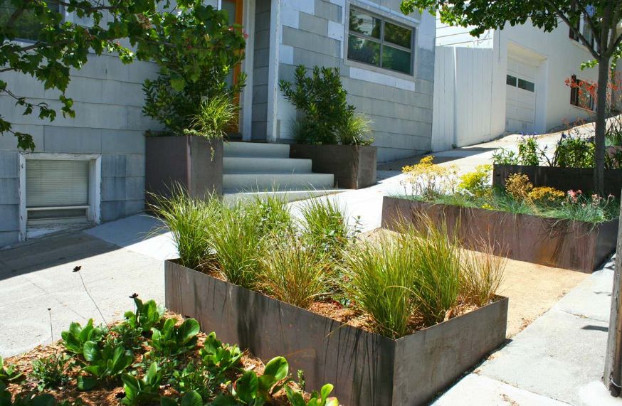 Corten steel planters