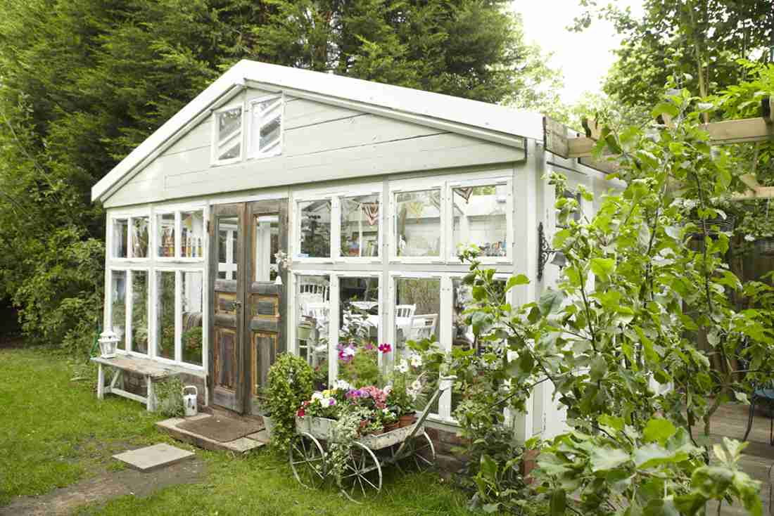 Cottage she shed made from old windows