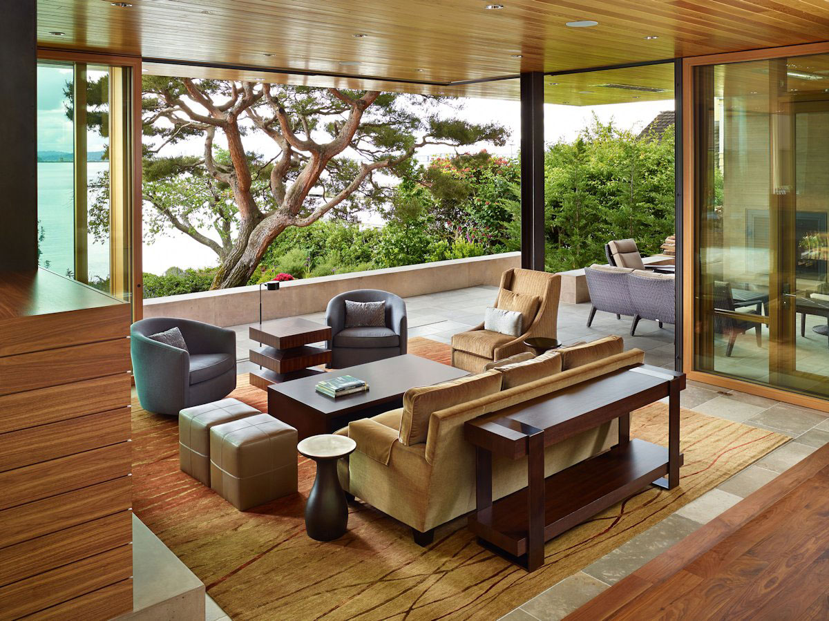 Courtyard House by DeForest Architects Porch view