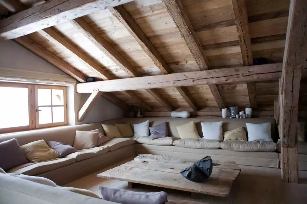 Cozy living room in masard roof