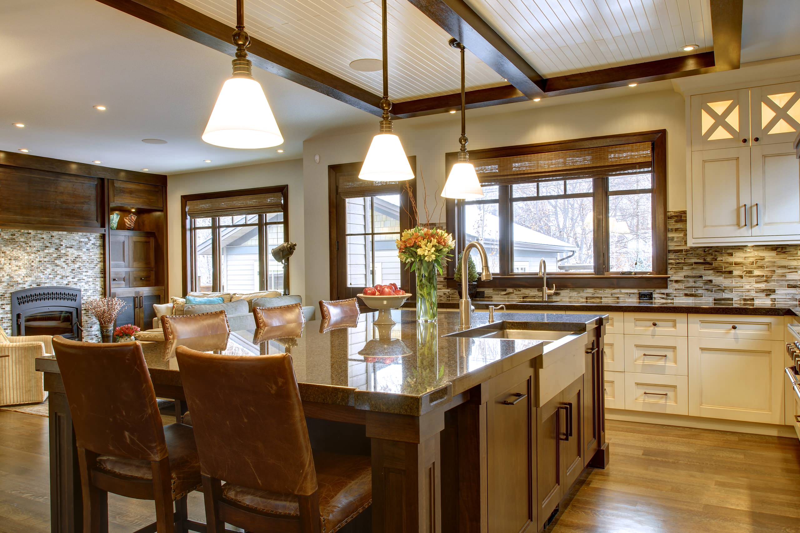 Craftsman kitchen giant wood island