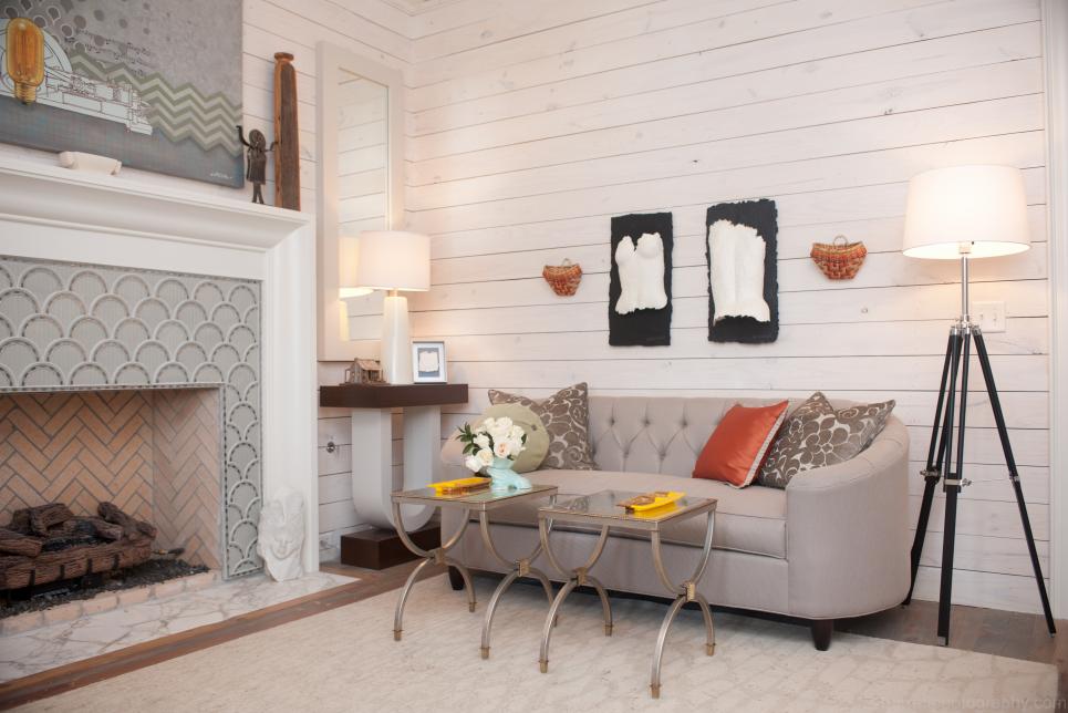 Craftsman living room farmhouse shiplap