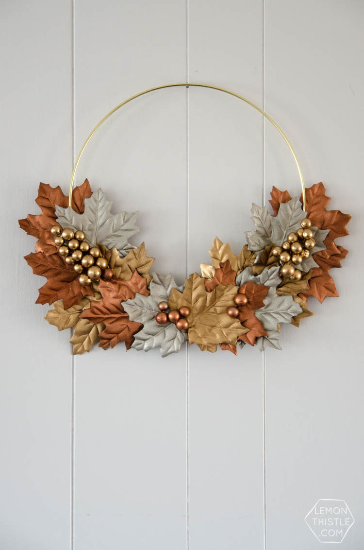 Create a wreath with some fake leaves