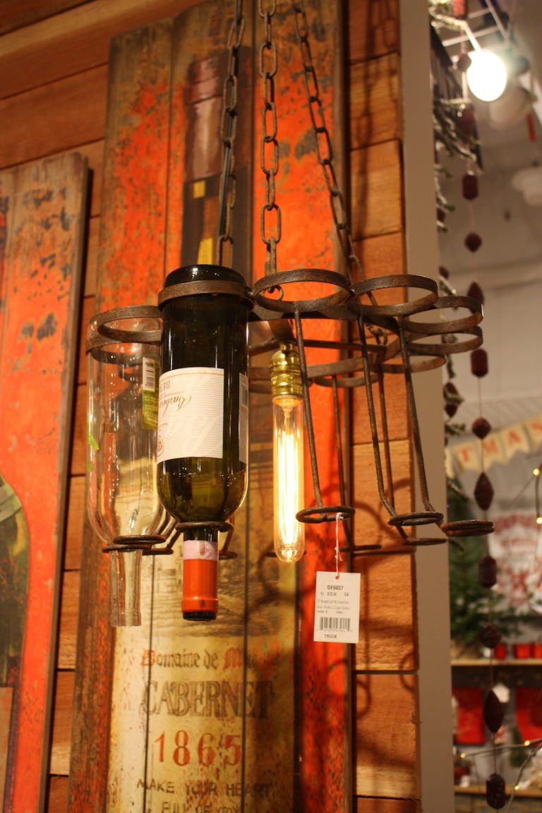 Creative coop agen metal bottle chandelier