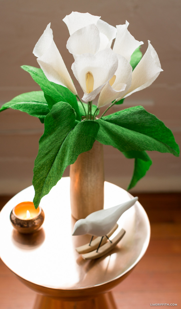 Crepe calla lily paper flower