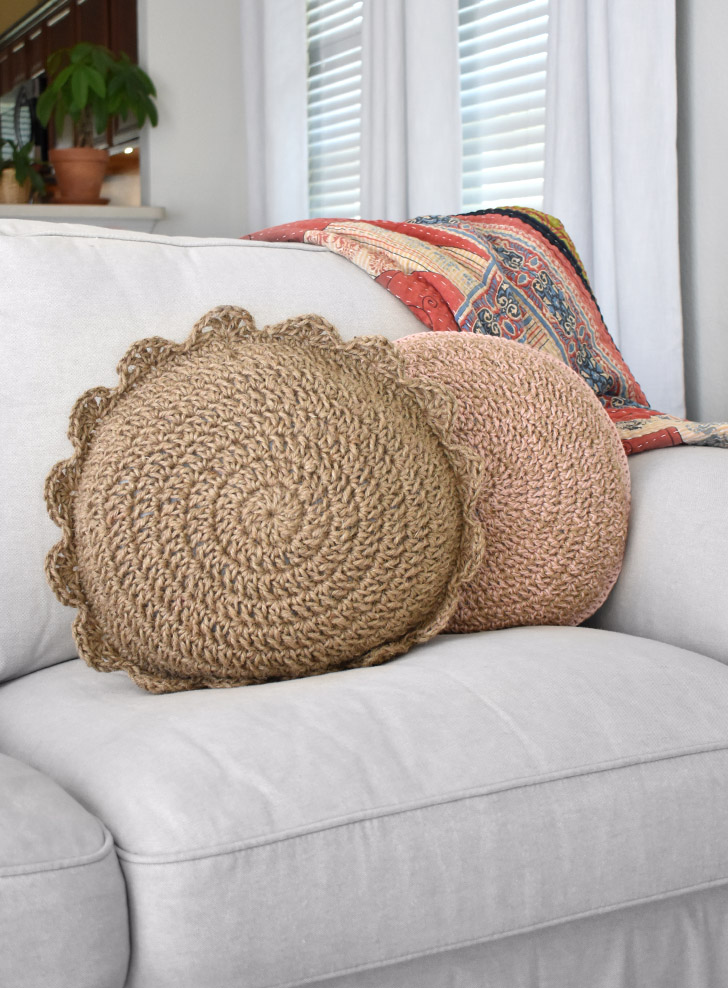 Crochet Jute Decorative Pillows for Your Living Room