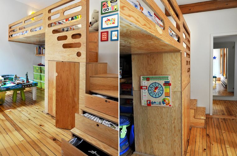 Cubby style steps loft for kids