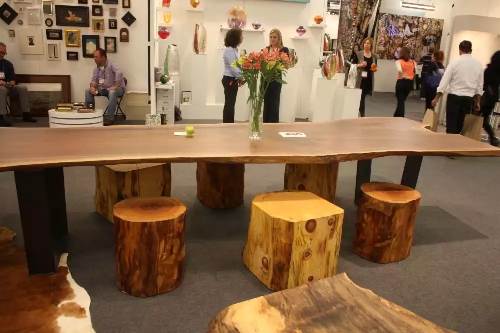 Cube style natural seating from wood