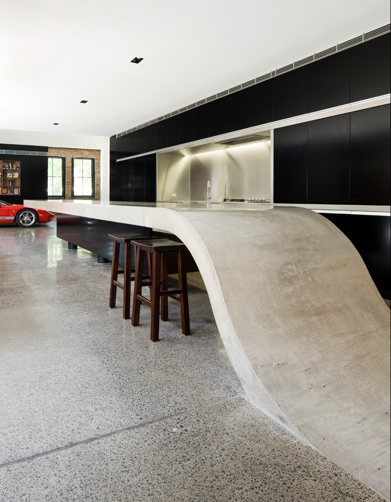 Curved Cement Countertop