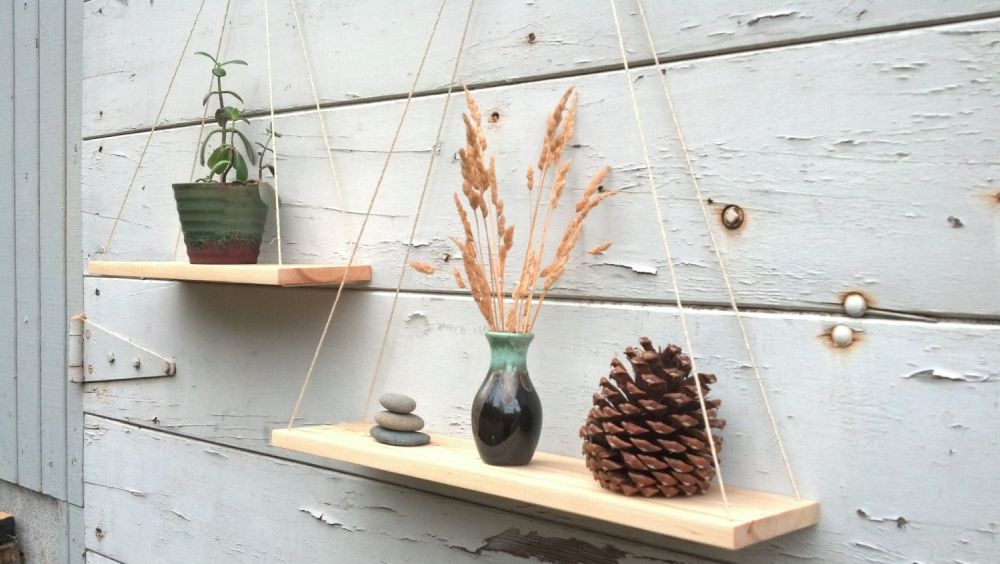 Custom hanging set shelves