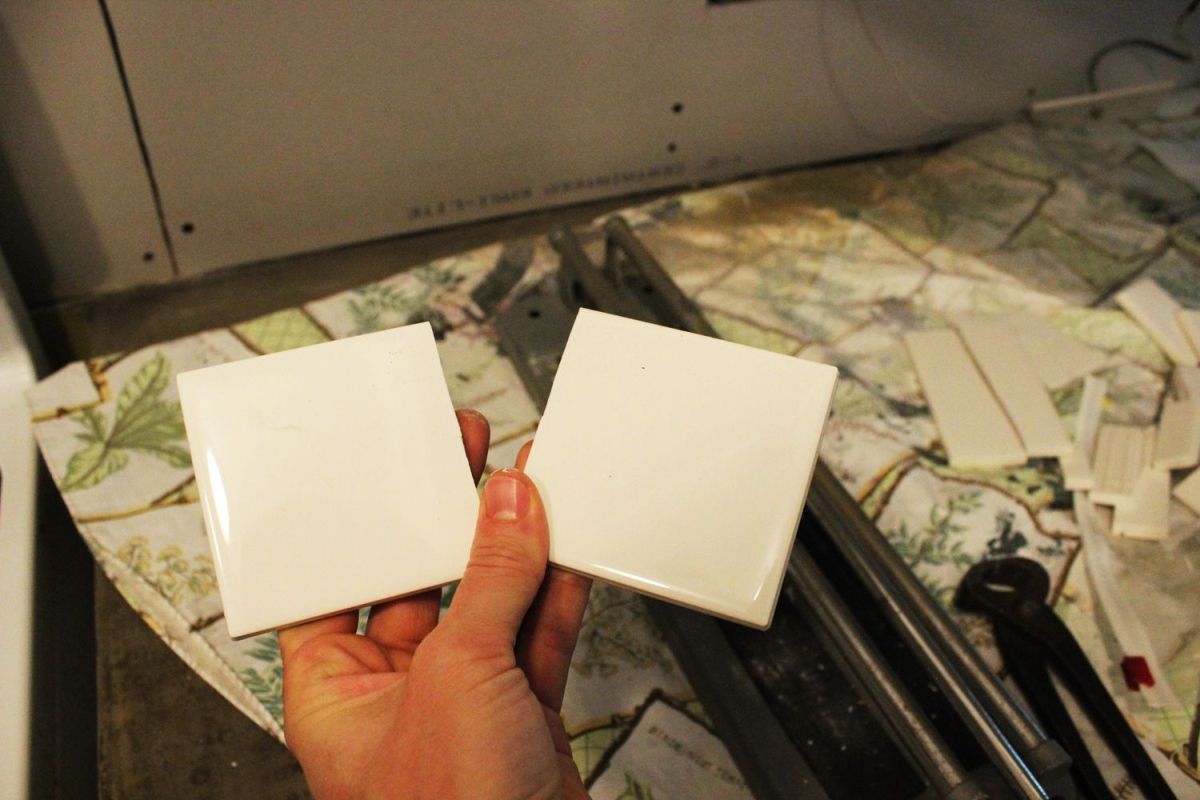 Cut a tile in half