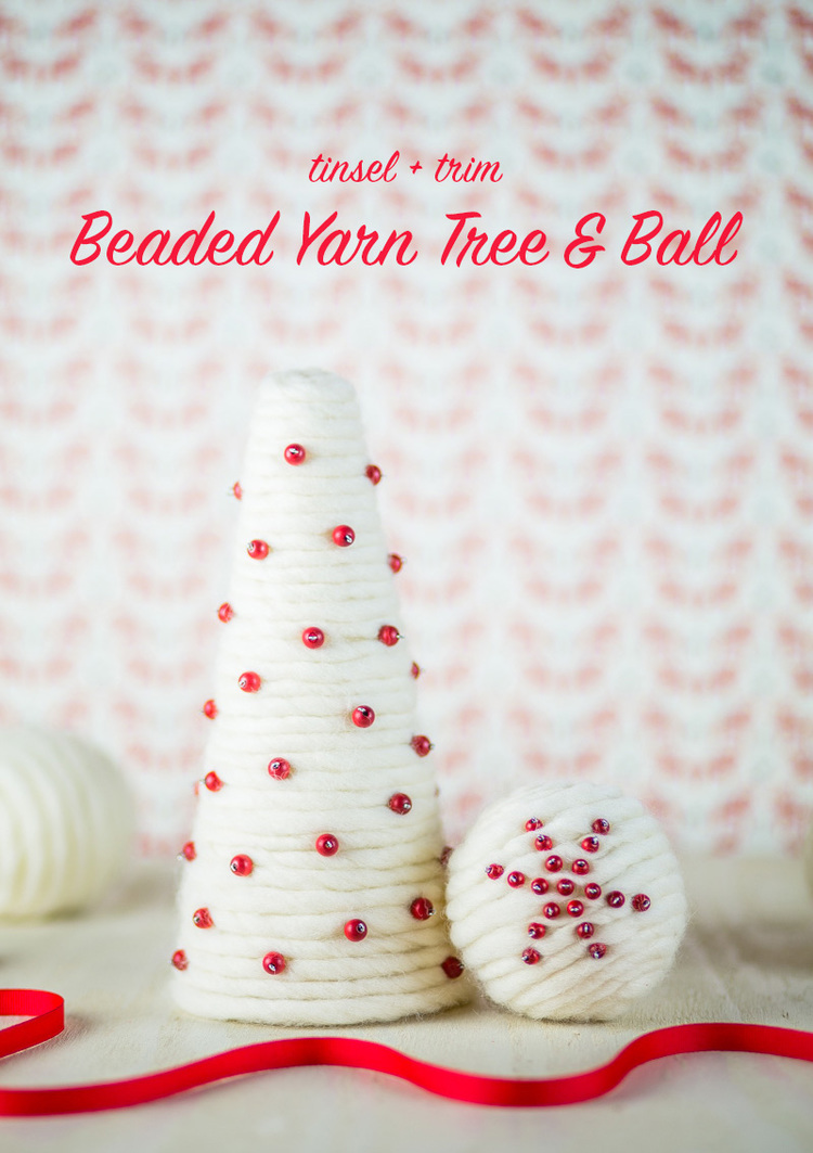 DIY Beaded Yarn Tree and Balls