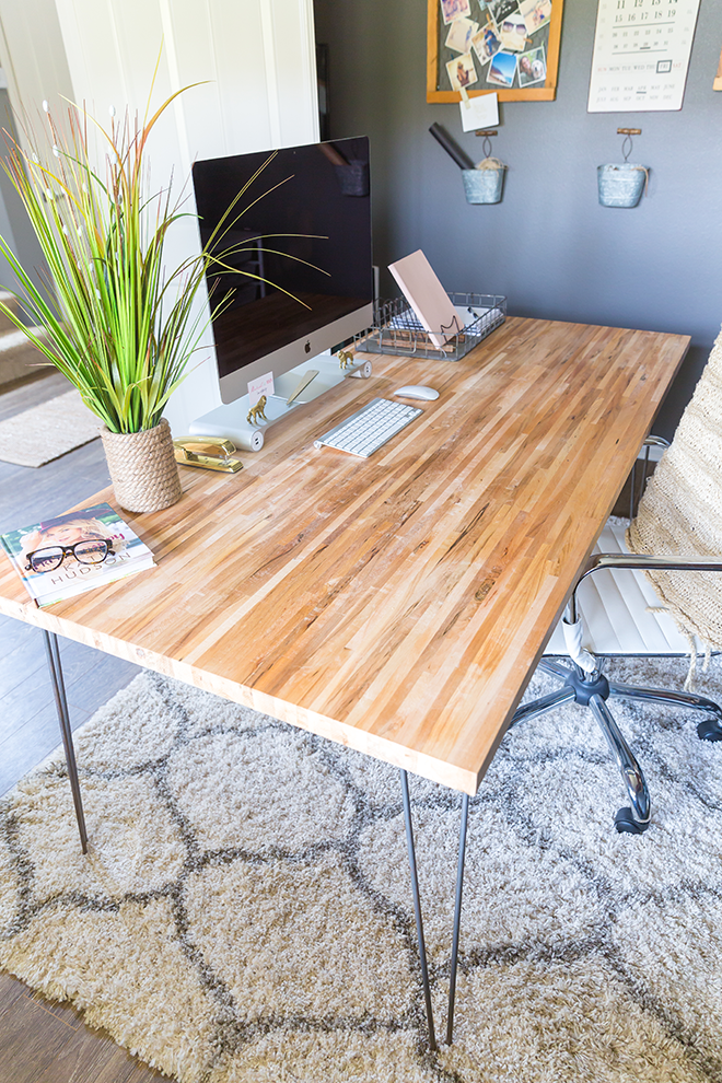 DIY Butcher Block Desk