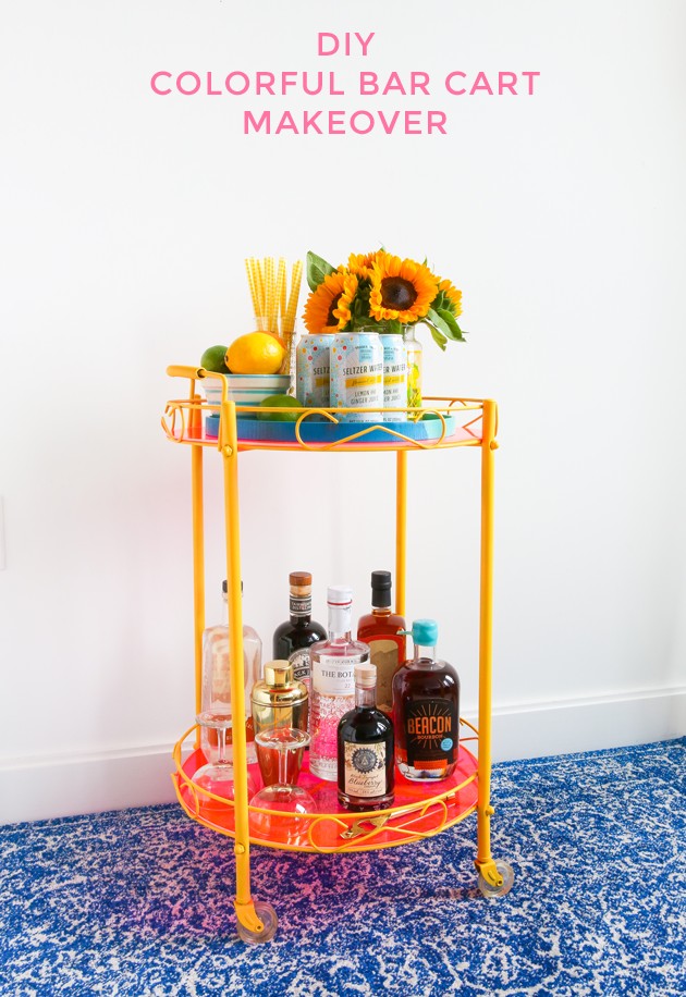 colorful bar cart DIY