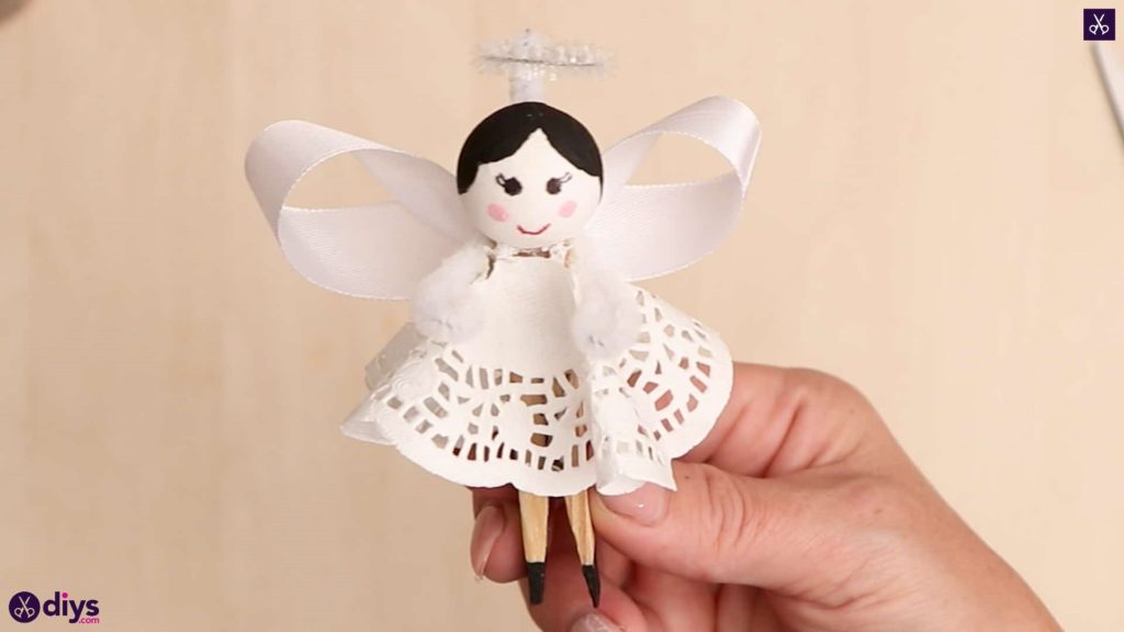 DIY Clothespin Angel Ornament for Christmas Tree