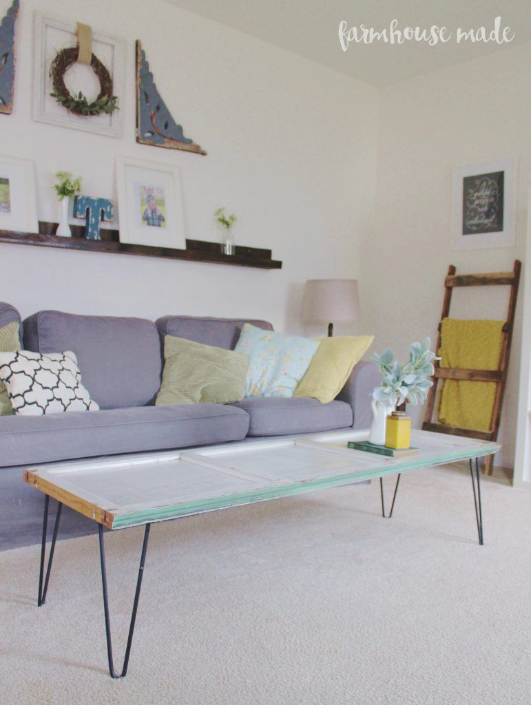 DIY Coffee Table Using a Salvaged Shutter