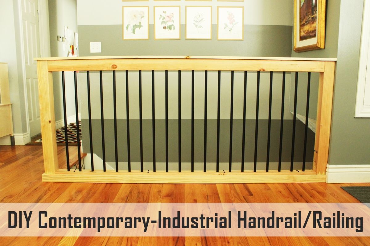 DIY Contemporary Handrail with Industrial Pipe and Wood Flavor