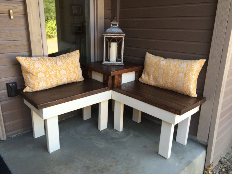 DIY Corner Bench with Built in Table